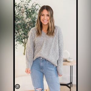 Pink lily X Daryl Ann Denner herringbone sweater
